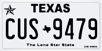 TX license plate CUS9479
