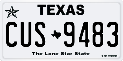 TX license plate CUS9483