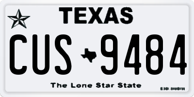 TX license plate CUS9484