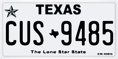 TX license plate CUS9485