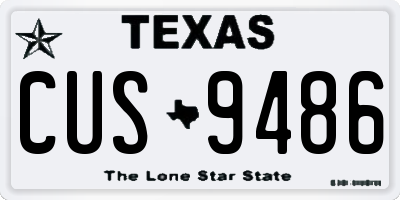 TX license plate CUS9486