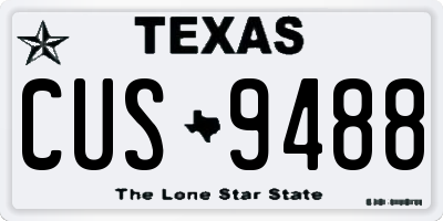 TX license plate CUS9488