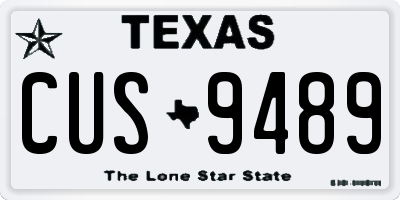 TX license plate CUS9489
