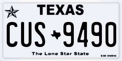 TX license plate CUS9490