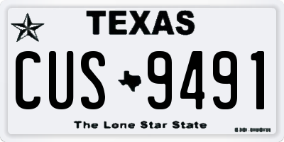 TX license plate CUS9491