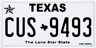 TX license plate CUS9493