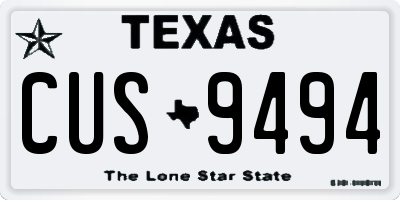 TX license plate CUS9494