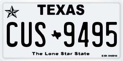 TX license plate CUS9495
