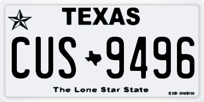 TX license plate CUS9496