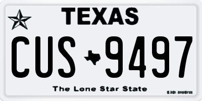 TX license plate CUS9497