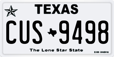 TX license plate CUS9498