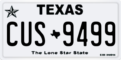 TX license plate CUS9499