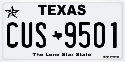 TX license plate CUS9501