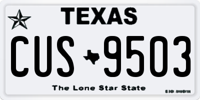 TX license plate CUS9503