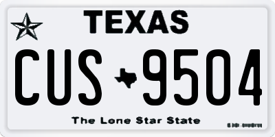 TX license plate CUS9504
