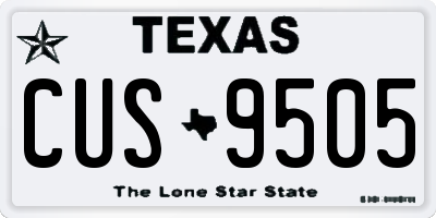 TX license plate CUS9505