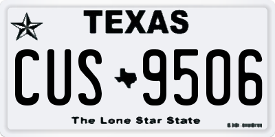 TX license plate CUS9506