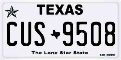 TX license plate CUS9508
