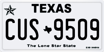 TX license plate CUS9509