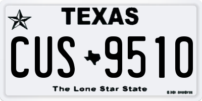TX license plate CUS9510