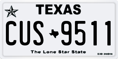 TX license plate CUS9511