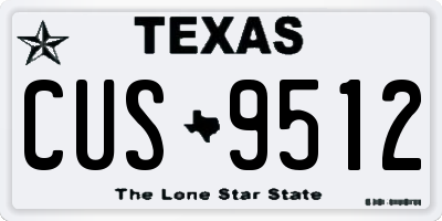 TX license plate CUS9512