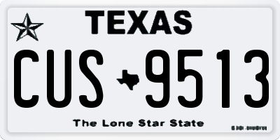 TX license plate CUS9513