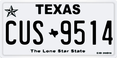 TX license plate CUS9514