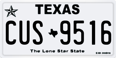 TX license plate CUS9516