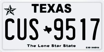 TX license plate CUS9517