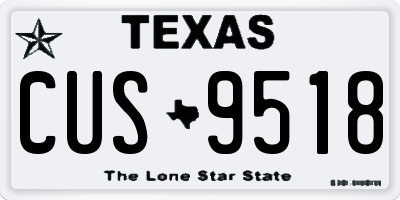 TX license plate CUS9518