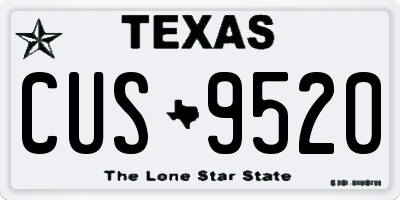 TX license plate CUS9520