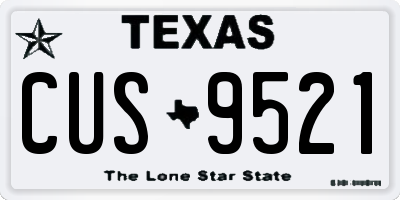 TX license plate CUS9521