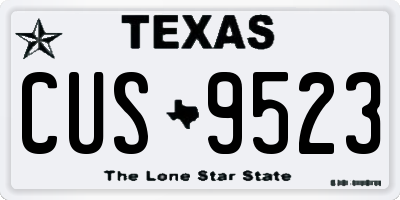 TX license plate CUS9523