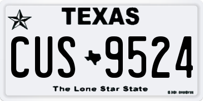 TX license plate CUS9524