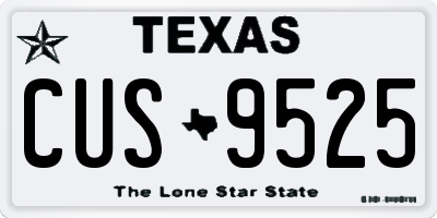TX license plate CUS9525