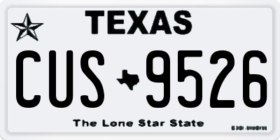 TX license plate CUS9526