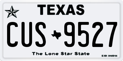 TX license plate CUS9527