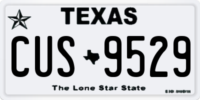 TX license plate CUS9529