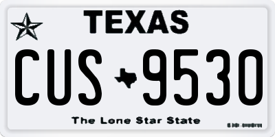 TX license plate CUS9530