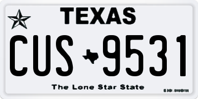 TX license plate CUS9531