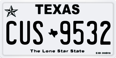 TX license plate CUS9532