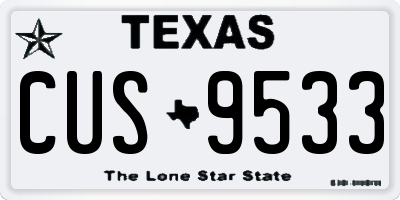 TX license plate CUS9533