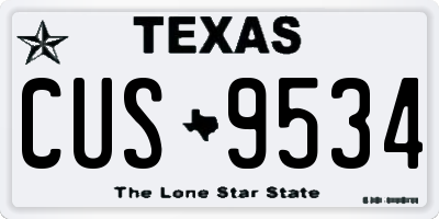 TX license plate CUS9534