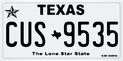 TX license plate CUS9535