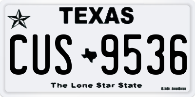 TX license plate CUS9536