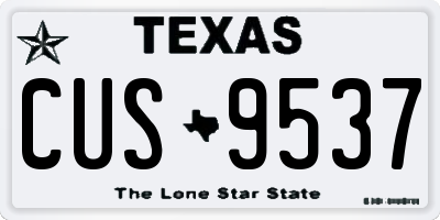 TX license plate CUS9537