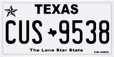 TX license plate CUS9538