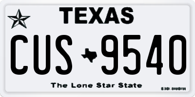TX license plate CUS9540