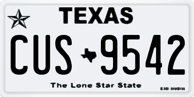 TX license plate CUS9542